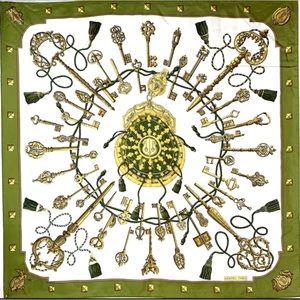 HERMES Silk Keys Les Cles Scarf 90